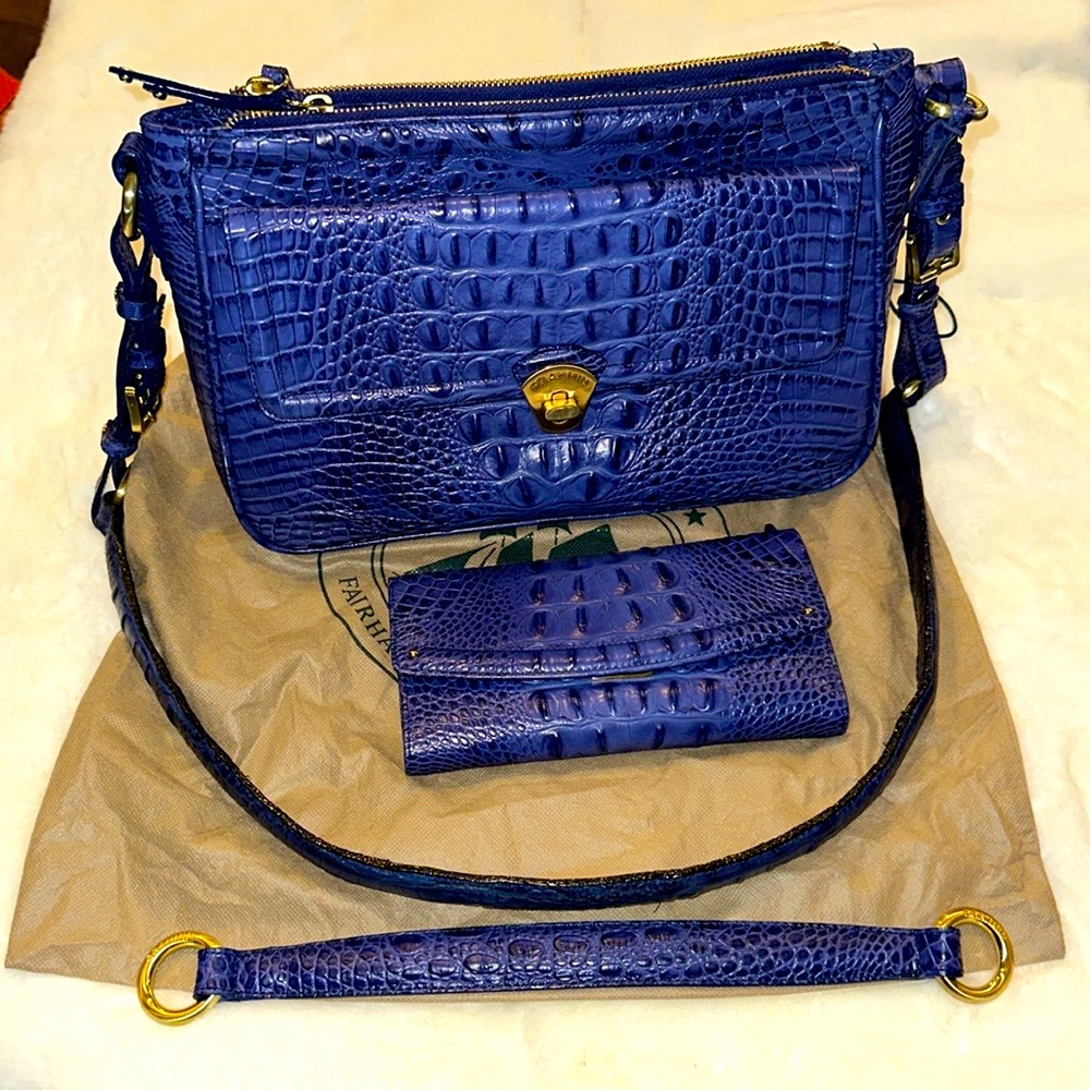 Brahmin Melbourne Handbag, with Wallet, Dust Bag, additional Strap! Like NWOT!